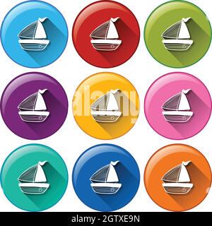 Icônes de bateau Illustration de Vecteur