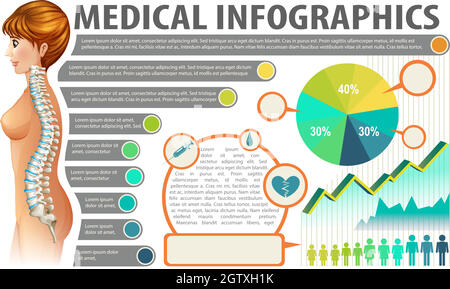 Affiche d'infographie médicale sur blanc Illustration de Vecteur