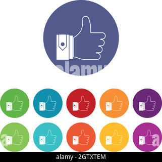 Icônes de configuration du pouce vers le haut Illustration de Vecteur