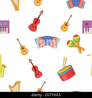 Dispositif pour motif de la musique, style cartoon Illustration de Vecteur