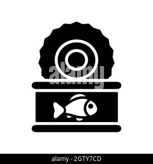 Fish préserve l'icône de glyphe à vecteur plat. Signe animal de ferme Illustration de Vecteur