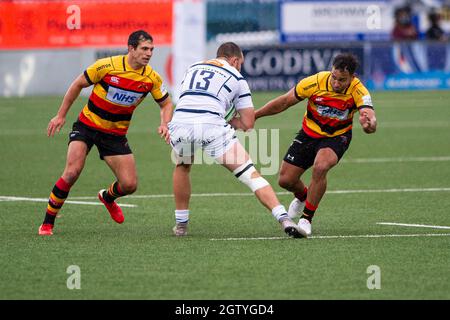 Coventry, Royaume-Uni. 02 octobre 2021. Rob KNOX de Coventry Rugby vu en action lors du match de championnat Green King entre Coventry Rugby et Richmond Rugby à Butts Park Arena à Coventry.(score final; Coventry 10:5 Richmond) (photo de Patrick Anthonisz/SOPA Images/Sipa USA) crédit: SIPA USA/Alay Live News Banque D'Images