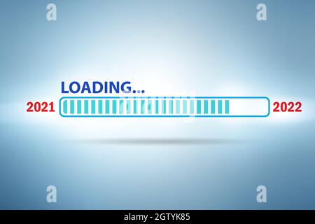 Concept de transition de l'année 2021 à 2022 Banque D'Images