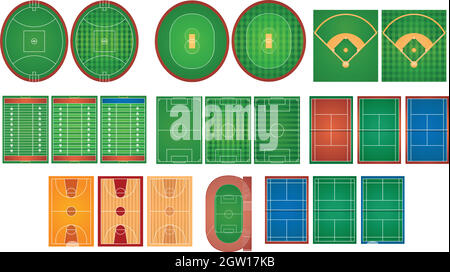 Terrains et champs de sport Illustration de Vecteur