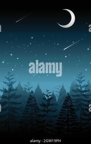 Une star de tournage dans la nuit tombée Illustration de Vecteur