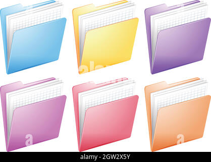 Dossiers d'infirmières médicales dans des dossiers colorés Illustration de Vecteur