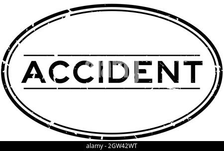 Grunge noir mot accident ovale joint en caoutchouc tampon sur blanc arrière-plan Illustration de Vecteur
