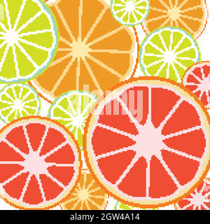 Motif d'arrière-plan sans couture avec des tranches d'oranges et de chaux Illustration de Vecteur