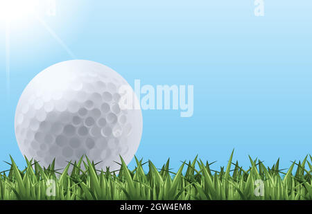 Balle de golf sur l'herbe Illustration de Vecteur