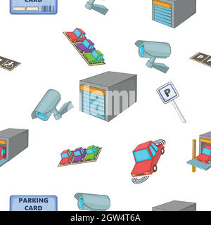 Parking gratuit Location de pattern, cartoon style Illustration de Vecteur