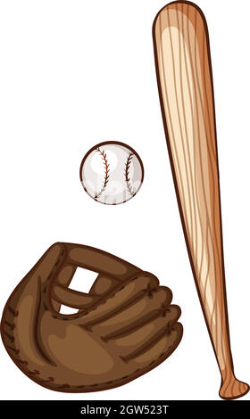 Un simple croquis des matériaux de base-ball Illustration de Vecteur