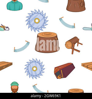 Motif Cleaver, style dessin animé Illustration de Vecteur