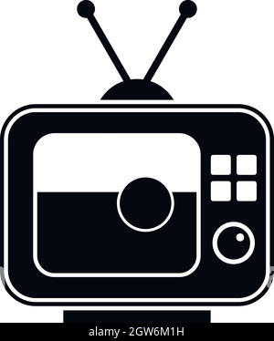 Match de foot à la télévision, l'icône de style simple. Illustration de Vecteur