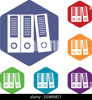 Dossiers Office icons set Illustration de Vecteur