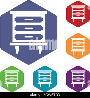 Nightstand icons set Illustration de Vecteur