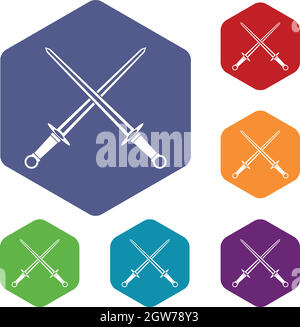 Swords icons set Illustration de Vecteur