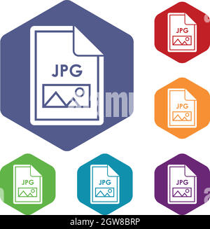 JPG fichier icons set Illustration de Vecteur