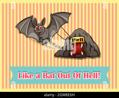 Comme un idiome bat out of hell Illustration de Vecteur