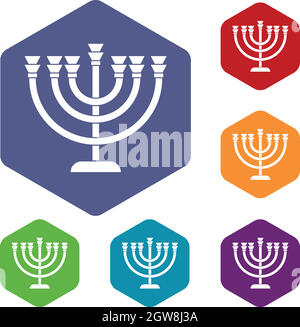 La menorah icons set Illustration de Vecteur