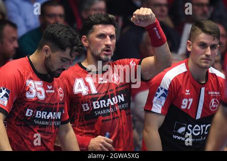 Kassel, Allemagne. 30 septembre 2021. Handball: Bundesliga, MT Melsungen - SC Magdeburg, Matchday 6 à Rothenbach-Halle. Alexander Petersson (M) de Melsungen. Credit: Swen Pförtner/dpa/Alay Live News Banque D'Images