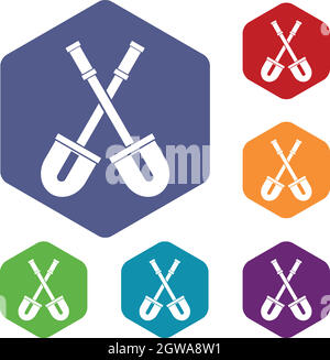 Pelles icons set Illustration de Vecteur