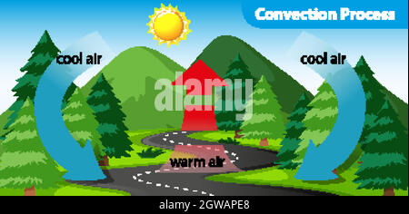 Schéma illustrant le processus de convection Illustration de Vecteur