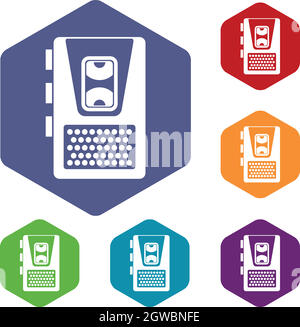 Dictaphone icons set Illustration de Vecteur