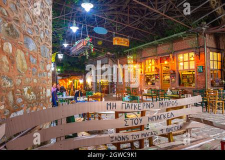 Agiasos est un village médiéval traditionnel de l'île de Lesvos, en Grèce Banque D'Images