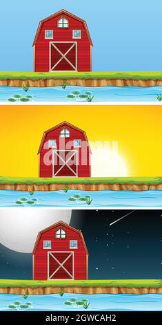 Décor de grange Illustration de Vecteur