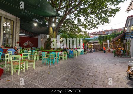 Agiasos est un village médiéval traditionnel de l'île de Lesvos, en Grèce Banque D'Images