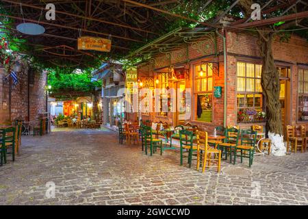 Agiasos est un village médiéval traditionnel de l'île de Lesvos, en Grèce Banque D'Images