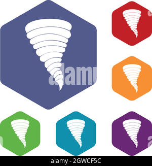 Tornado icons set Illustration de Vecteur