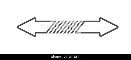 Une flèche avec deux directions opposées. Pointeur bidirectionnel. Style plat. Illustration de Vecteur