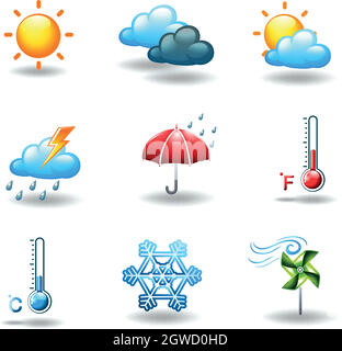 Différentes conditions météorologiques Illustration de Vecteur