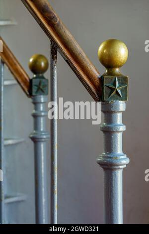 LINDESNES, NORVÈGE- SEPTEMBRE 08. Détails de l'escalier à l'intérieur de Lighthouse à Lindesnes. Banque D'Images