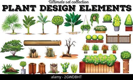 De nombreuses sortes de plantes Illustration de Vecteur