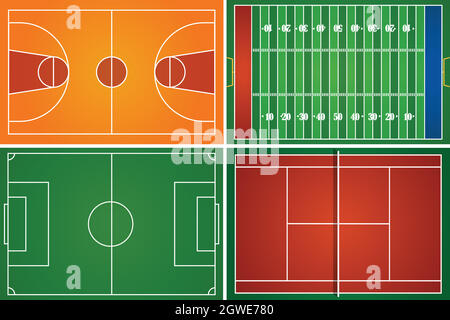 Terrains et terrains de sport Illustration de Vecteur