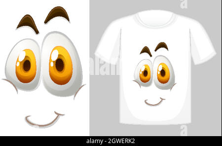 T-shirt avec motif Happy face Illustration de Vecteur