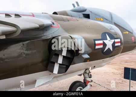Un entraîneur de Hawker Siddeley TAV-8A Harrier au musée de l'air et de l'espace de Pima, Tucson, Arizona.