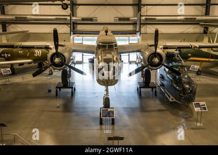 Un bombardier moyen North American B-25J Mitchell au musée Pima Air & Space, Tucson, Arizona. Banque D'Images