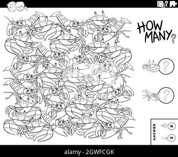 compter les oiseaux de dessin animé éducatif jeu de coloriage page de livre Illustration de Vecteur