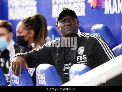 Leicester City responsable du développement Emile Heskey dans les stands lors du match de la Super League des femmes FA au King Power Stadium, Leicester. Date de la photo: Dimanche 3 octobre 2021. Banque D'Images