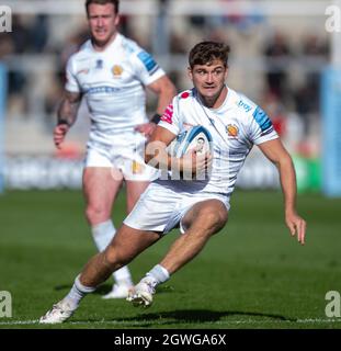 3 octobre 2021; AJ Bell Stadium, Eccles, Greater Manchester, Angleterre: Gallagher Premiership Rugby, sale v Exeter ; Banque D'Images