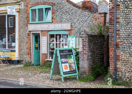 CLEY Next the Sea, Royaume-Uni - 29 septembre 2021: CLEY Smokehouse a produit des aliments de haute qualité fabriqués à la main et des aliments spécialisés pour o Banque D'Images