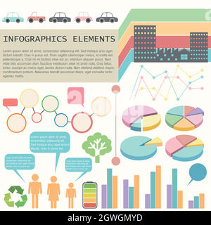 Un tableau d'information montrant les véhicules et les humains Illustration de Vecteur