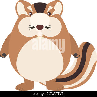 Mignon chipmunk sur fond blanc Illustration de Vecteur