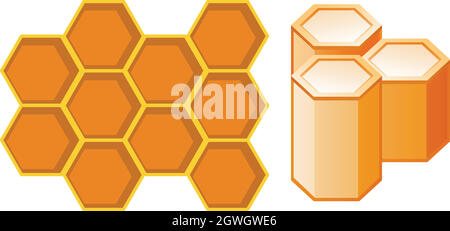 Vue avant et latérale de Honeycomb Illustration de Vecteur