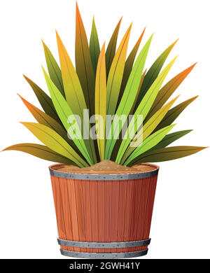 Une plante dans le pot de thé Illustration de Vecteur