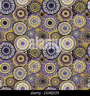 Motif fleuri mauve et jaune à pois sans couture Illustration de Vecteur