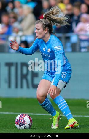 Manchester, Royaume-Uni. 03ème octobre 2021. Manchester City Academy Stadium, Manchester, 3 octobre 2021 Barclays FA Women's Super League- Manchester City Women vs West Ham Women Alex Greenwood de Manchester City Women. Crédit : Touchlinepics/Alamy Live News Banque D'Images